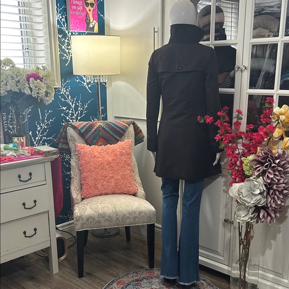 SOIA & KYOP Black Double-Breasted Pea Coat with Large Buttons - Picture 10 of 15